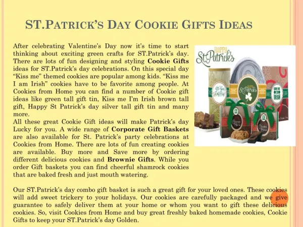 ST.Patrick’s Day Cookie Gifts Ideas