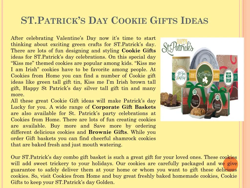 st patrick s day cookie gifts ideas