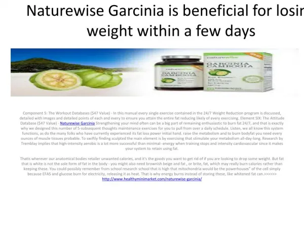 Improve Your metabolism to reduce fat with Naturewise Garcinia
