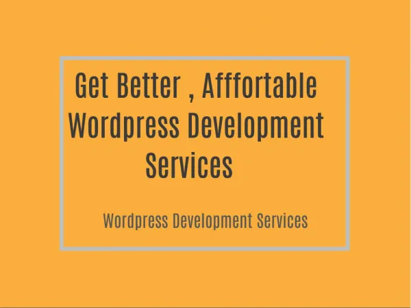 Wordpress development services
