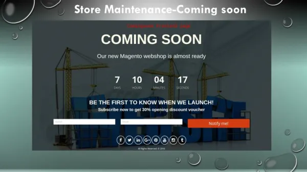 Store Maintenance-Coming soon Magento2 Extension