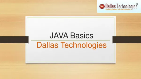 JAVA Basics at Dallas Technologies