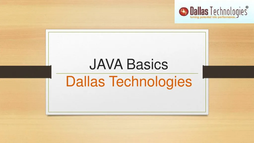 java basics dallas technologies