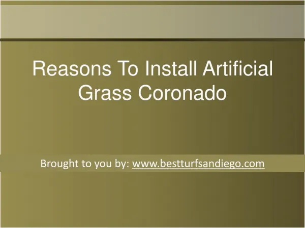 Reasons To Install Artificial Grass Coronado