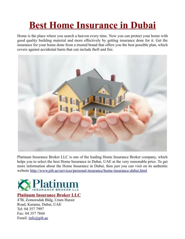 Best Home Insurance in Dubai