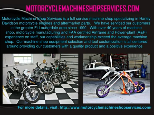 Motorcycle machine shop