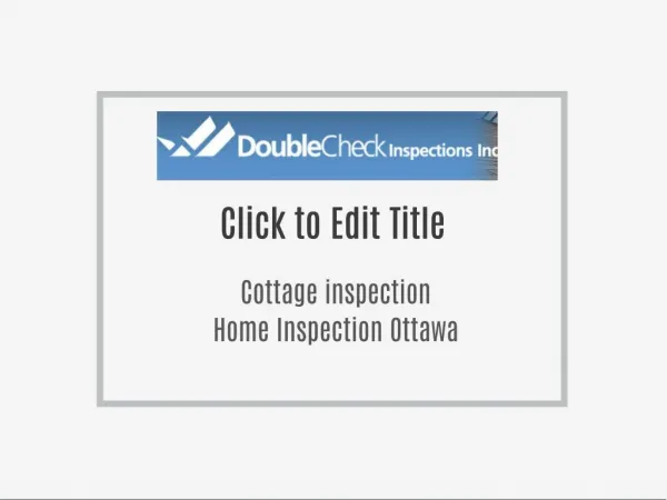 Best home inspector Ottawa