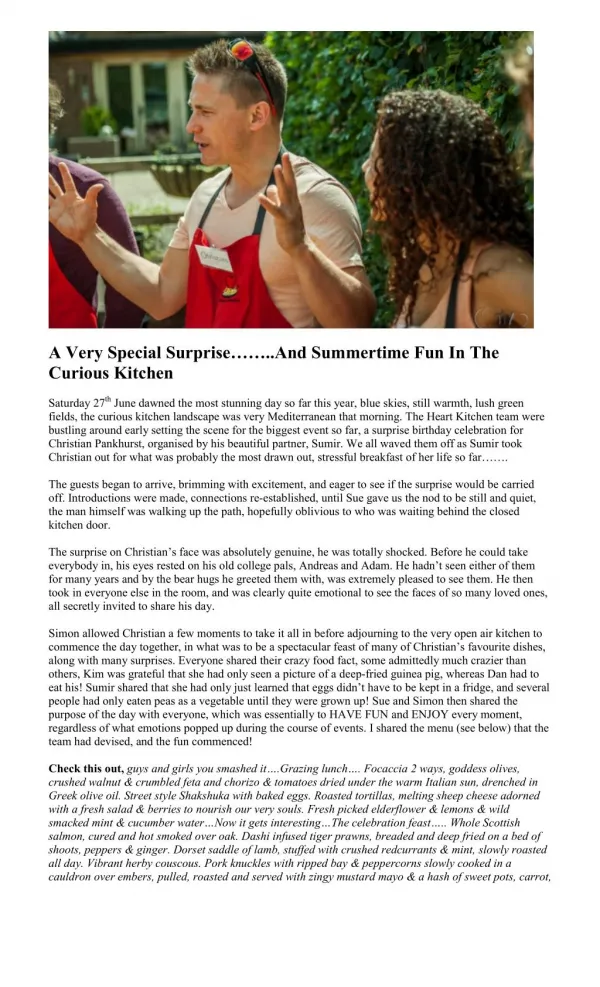 A Very Special Surprise……..And Summertime Fun In The Curious Kitchen