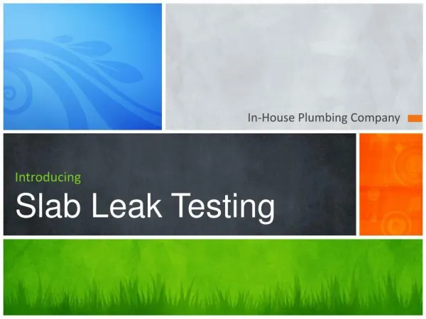 Identify A Slab Leak