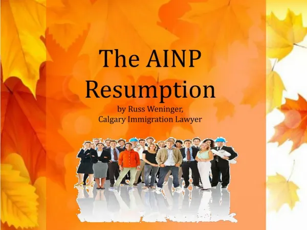 The AINP Resumption