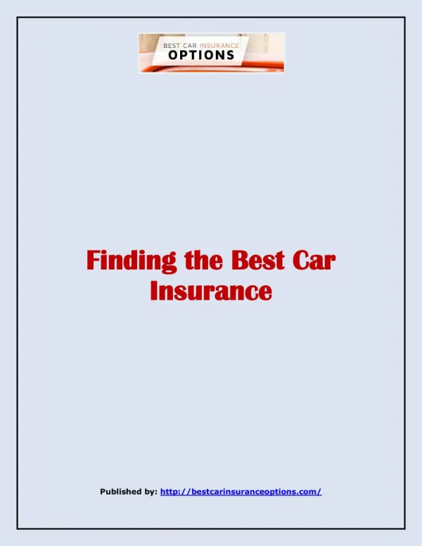 Finding the Best Car Insurance