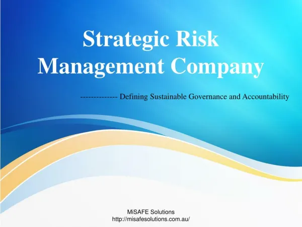 Strategic Risk Management Company - MiSAFE Solutions