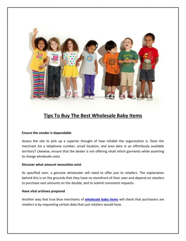 Tips To Buy The Best Wholesale Baby Items