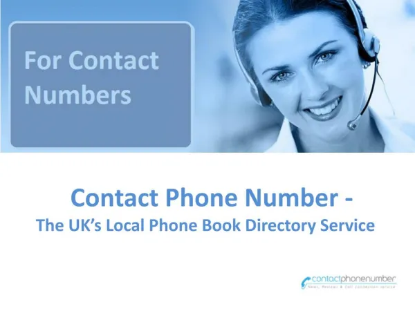 Contact Phone Numbers - UK Call Connection Service