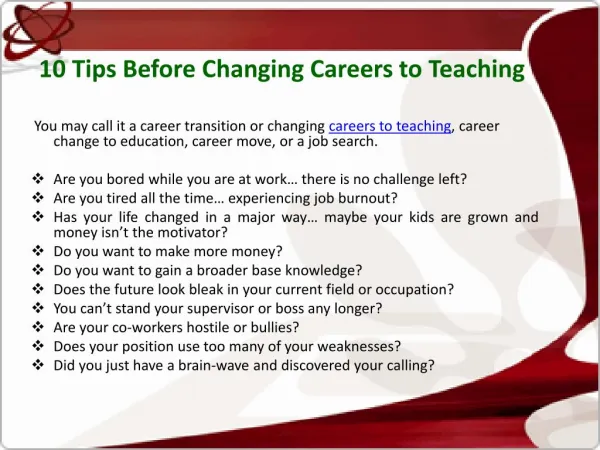 10 Tips Before Changing Careers to Teaching