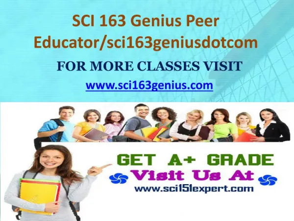 SCI 163 GENIUS Peer Educator/sci163guniusdotcom