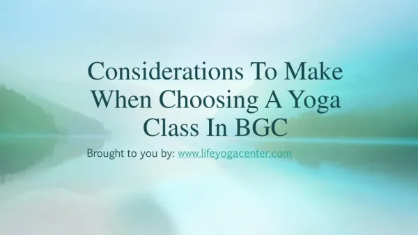 Considerations To Make When Choosing A Yoga Class In BGC