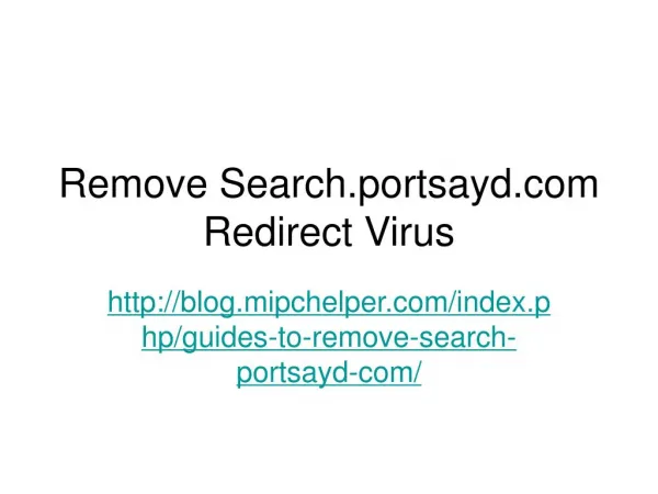 Remove Search.portsayd.com Redirect Virus