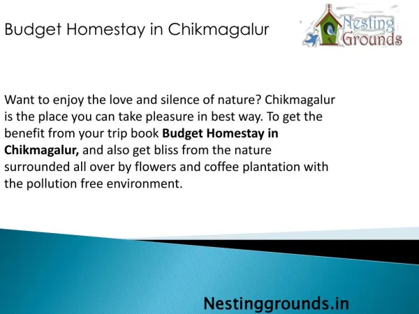 Budget Homestay In Chikmagalur