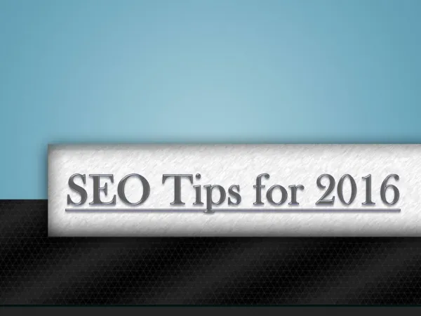 SEO Tips for 2016