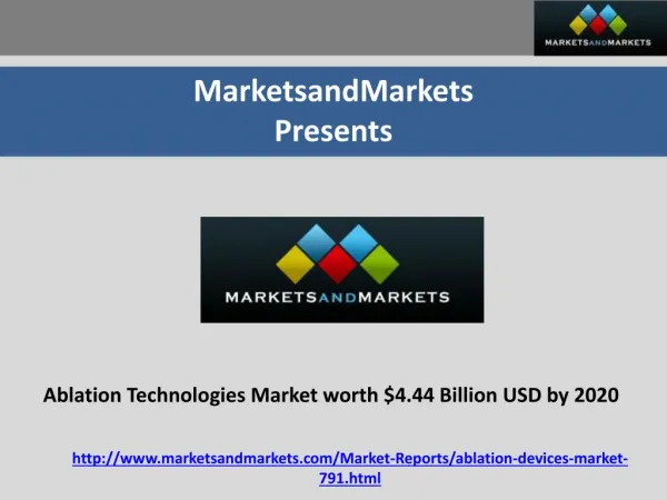 Ablation Technologies Market Expected to Reach $4.44 Billion USD by 2020