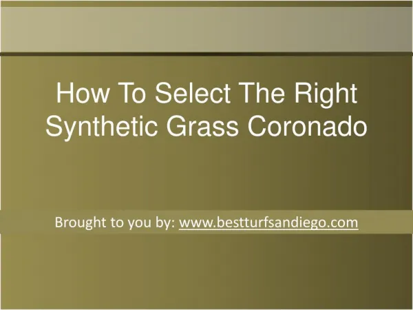 How To Select The Right Synthetic Grass Coronado