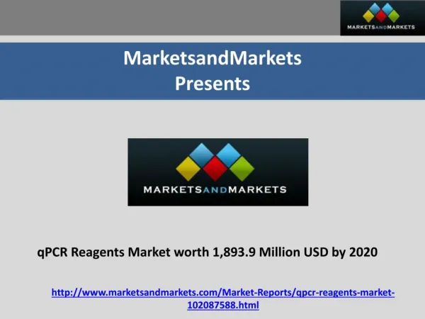 qPCR Reagents Market worth 1,893.9 Million USD by 2020