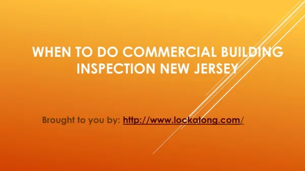 When To Do Commercial Building Inspection New Jersey
