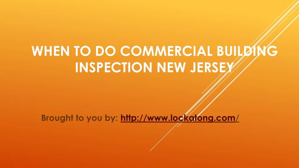 when to do commercial building inspection new jersey