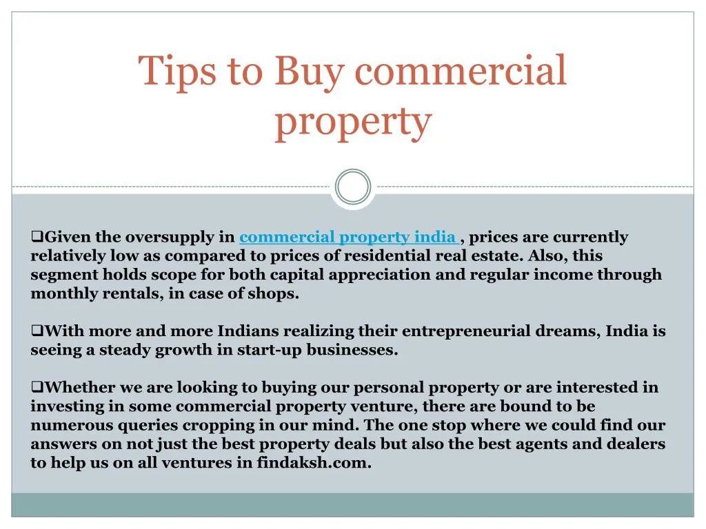 tips to buy commercial property