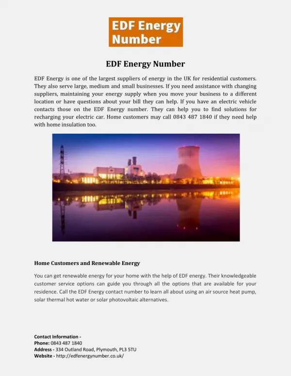 EDF Energy Number