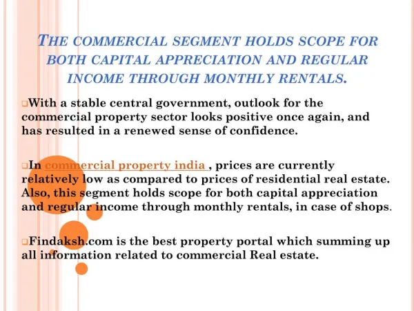 commercial property in India newest trends