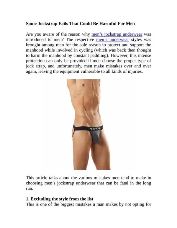 Some Jockstrap Fails That Could Be Harmful For Men