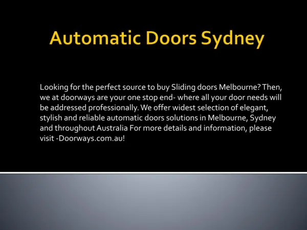 Sliding Doors Melbourne