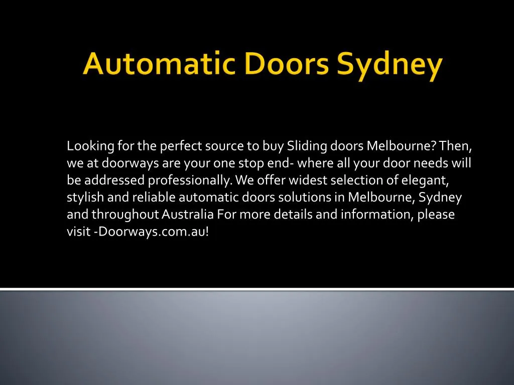 automatic doors sydney