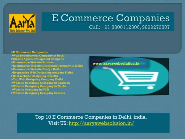E Commerce Companies, Web Development Company in Delhi
