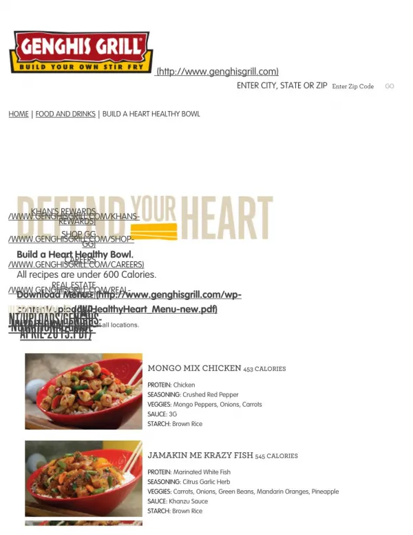Heart Healthy Recipes from Genghis Grill