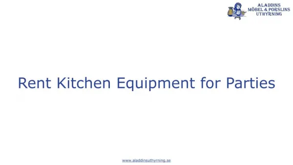 Rent Kitchen Equipment for Parties