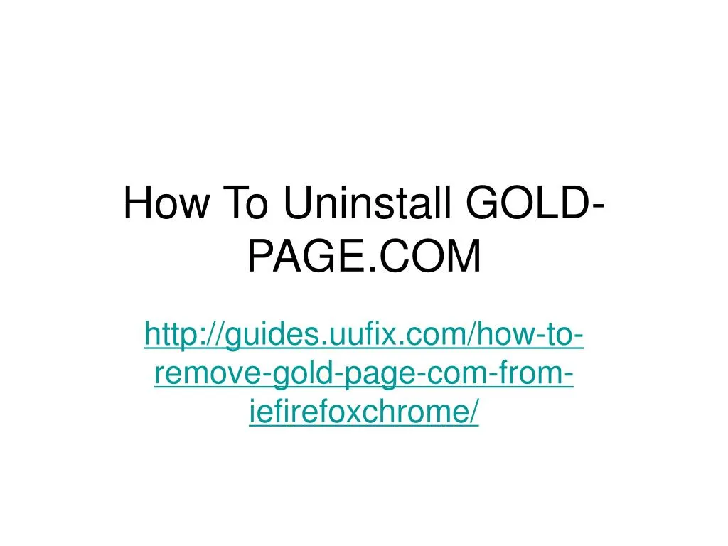 how to uninstall gold page com