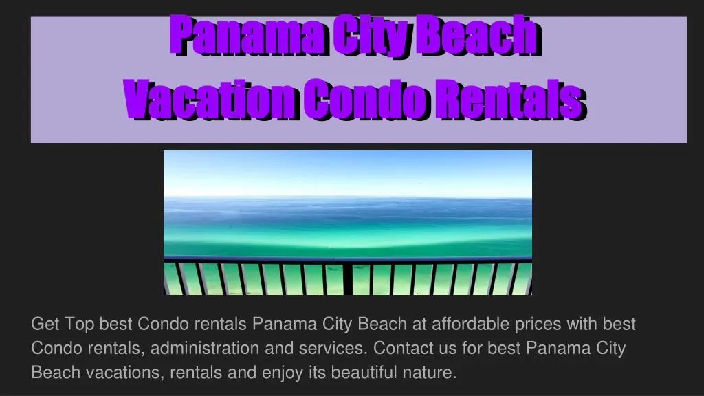 panama city beach vacation condo rentals