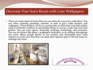 Decorate Your Son’s Room with Cute Wallpapers