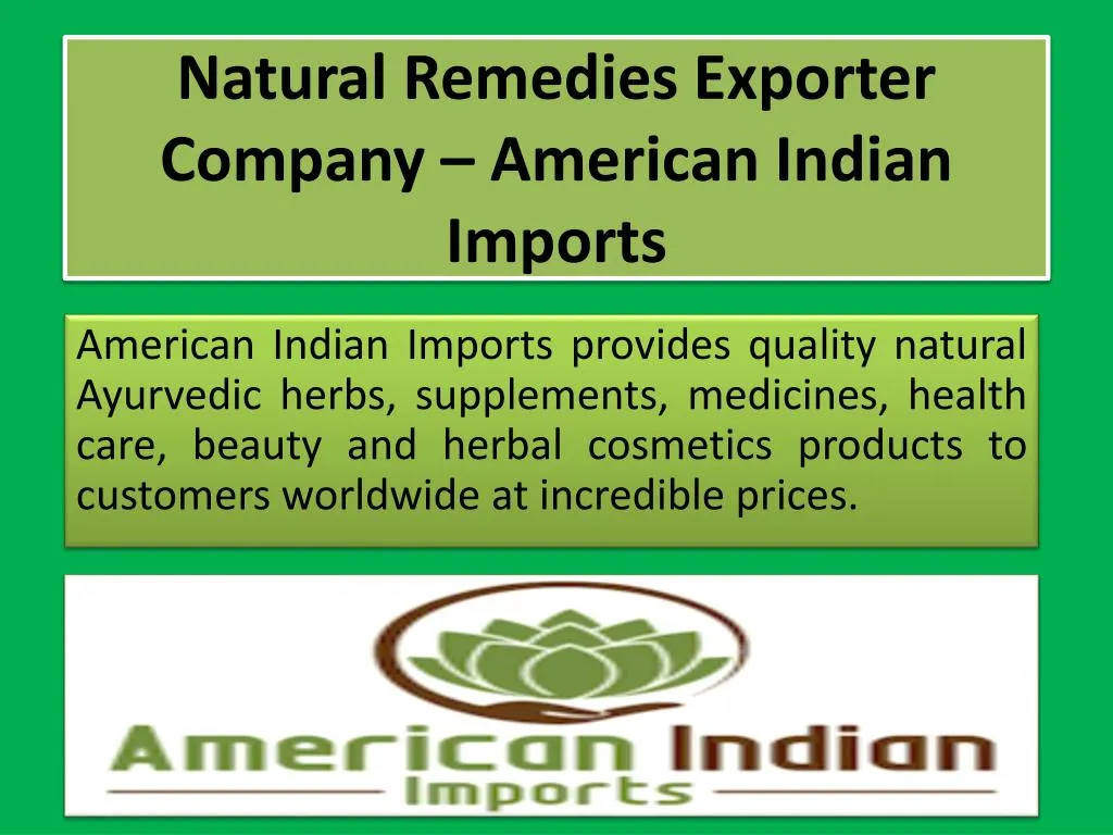 natural remedies exporter company american indian imports