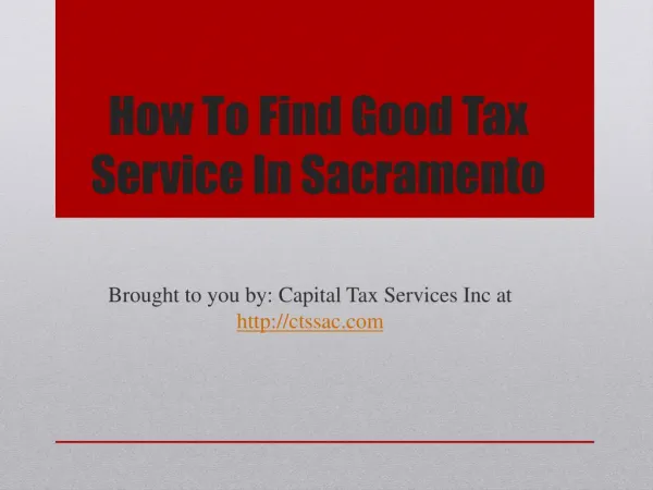 How To Find Good Tax Service In Sacramento