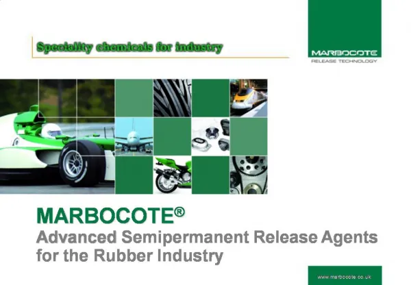 MARBOCOTE Advanced Semipermanent Release Agents for the Rubber Industry