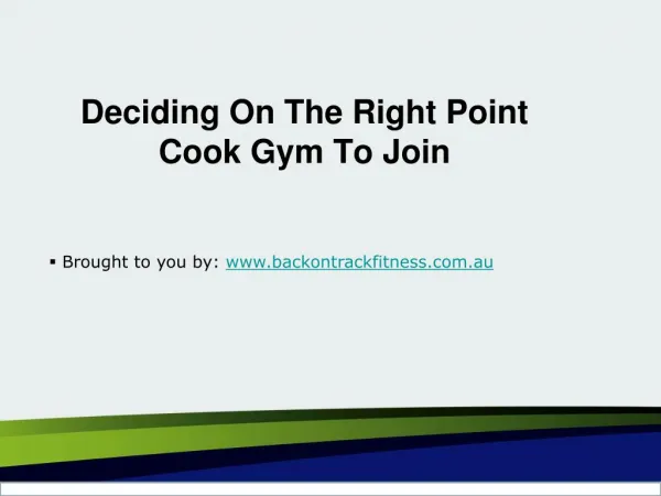Deciding On The Right Point Cook Gym To Join