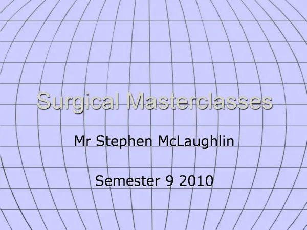 Surgical Masterclasses