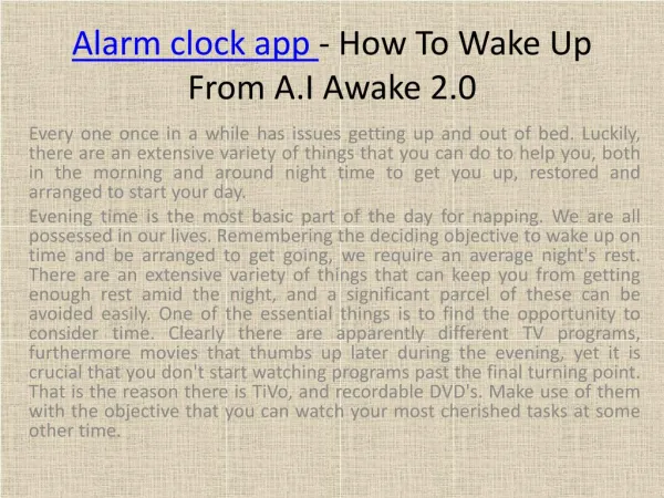 alarm clock app