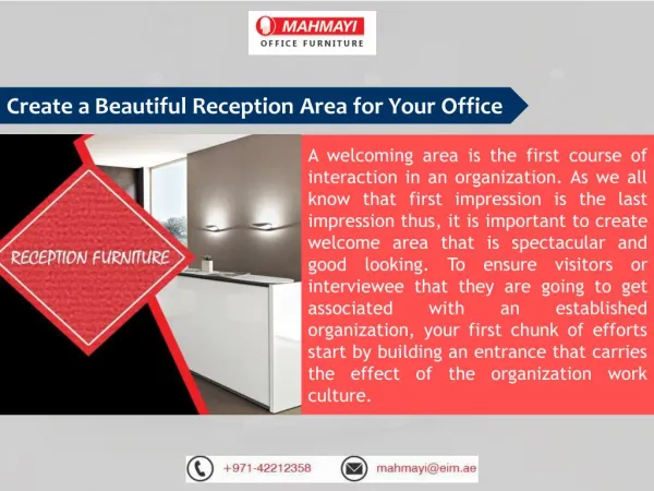 Improve Your Reception Area - Mahmayi Office Furniture