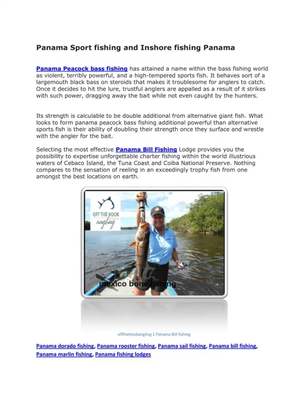 Panama marlin fishing, Panama fishing lodges