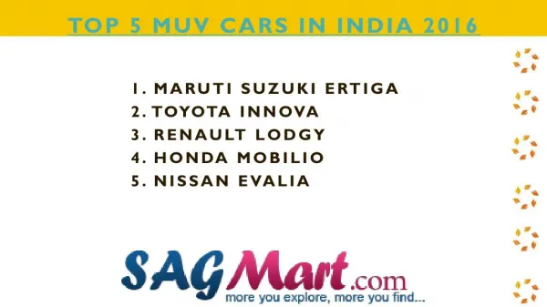 Find The List of Top 5 MUV Cars in India